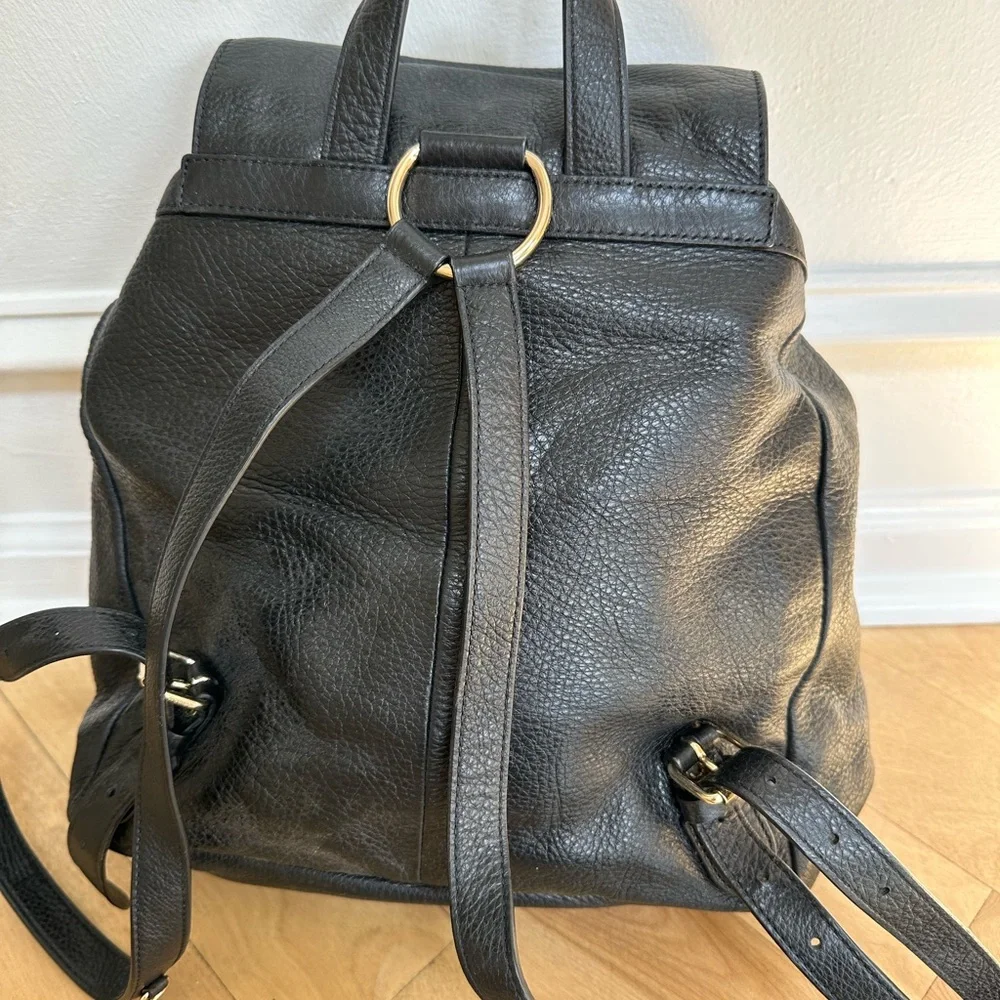 COACH F37410 BILLIE BACKPACK  BLACK PEBBLED LEATHER GOLD TRIM - Picture 6 of 13